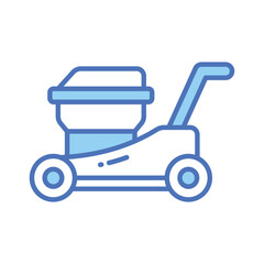 Check this beautifully designed vector of lawnmower in trendy style,