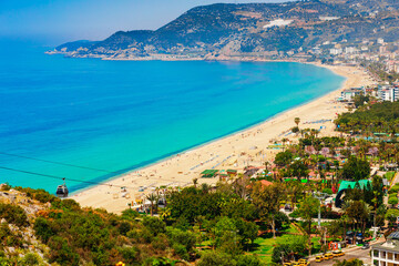 Cleopatra beach and blue sea in Alanya, Antalya district, Turkey
