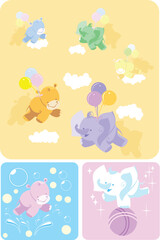 vector set of funny animals