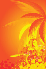 Fototapeta na wymiar palm trees on tropical beach vector
