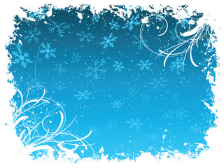 Decorative grunge style snowflake background