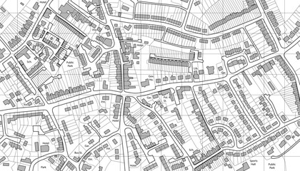 Fototapeta na wymiar Editable vector illustrated map of housing in a generic town