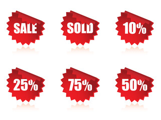 Sale sticker set with reflections.  Please check my portfolio for similar illustrations.
