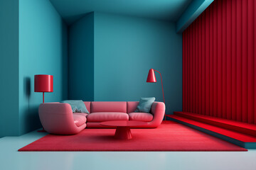 Cozy Retro Fantasy Room - Colourful Design - Still Life - Generative AI