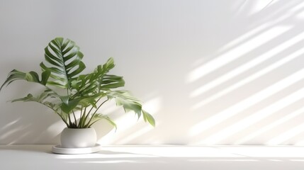 Minimalistic White Background with Shadow and Light