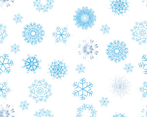 Seamless background with winter snowflakes for designer use