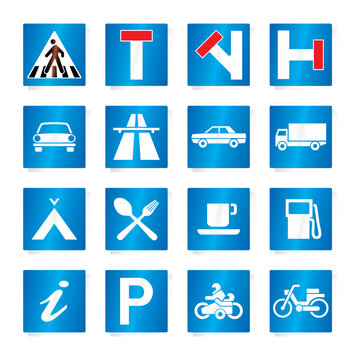 Traffic, road signs - vector format