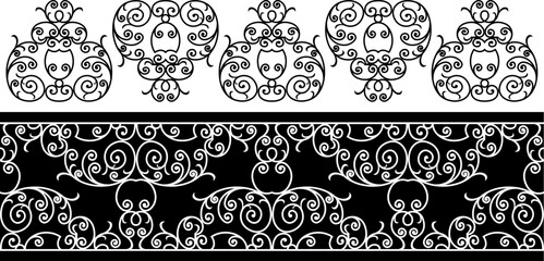 wrought iron elements - repeating left to right (vector)