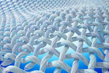Obraz premium Close-up of fabric interlaced fiber.