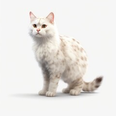 Obraz premium cat, kitten, animal, pet, isolated, domestic, feline, fur, white, cute, tabby, kitty, sitting, young, baby, portrait, adorable, looking, british, one, paw, pets, mammal, gray, beautiful