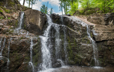 Jets of a waterfall among the stones