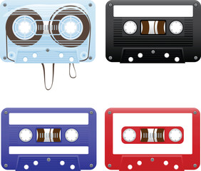 Vector illustration of audio cassettes