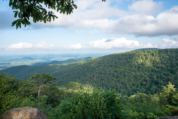 mountain landscape with blue sky and clouds