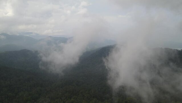 The aerial views of Genting Highlands in Malaysia