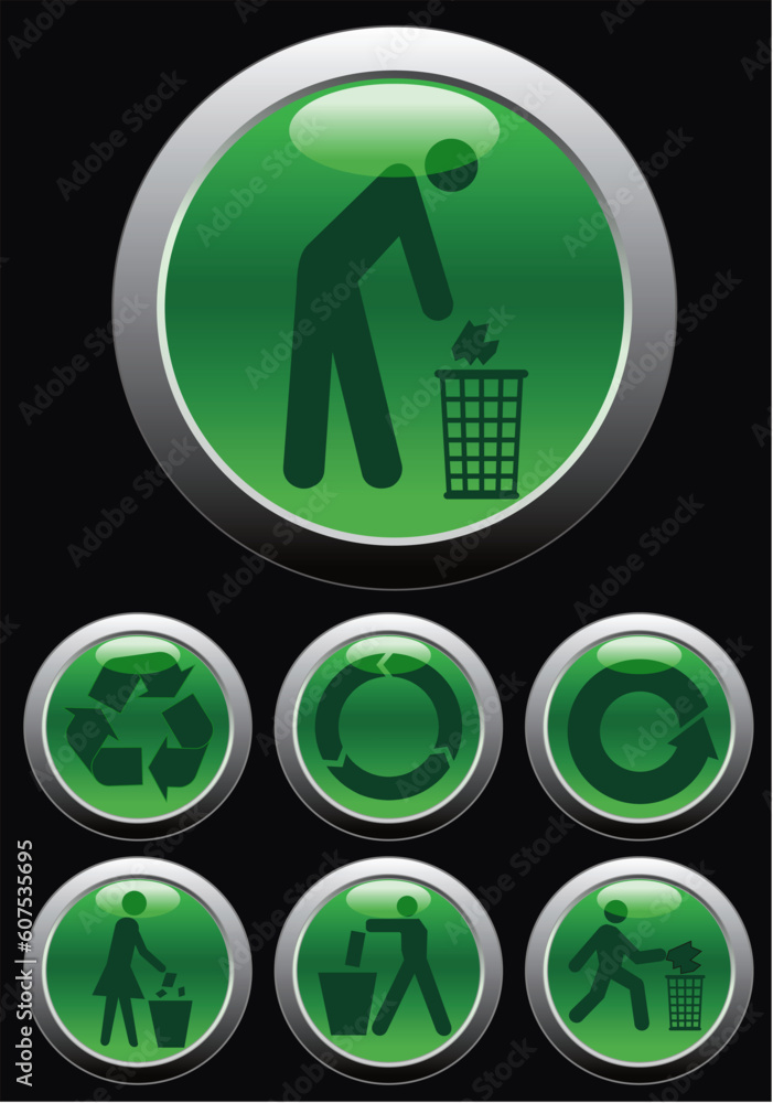 Aufkleber vector glossy ecologic web button icon