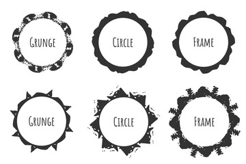 The round element has a hand-drawn brushstroke. The brushstroke is perfect for a variety of design projects such as logos, banners, postcards and more. Vector illustration