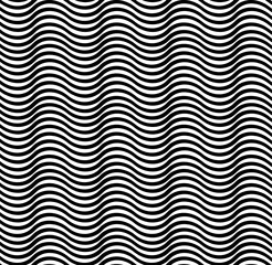 Seamless vector texture in the form of black wavy lines on a white background