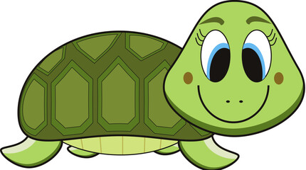 vector cartoon of a green turtle