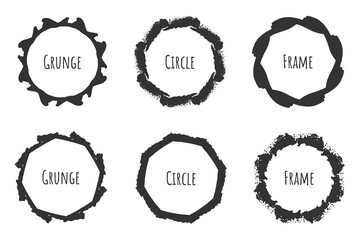 The round element has a hand-drawn brushstroke. The brushstroke is perfect for a variety of design projects such as logos, banners, postcards and more. Vector illustration