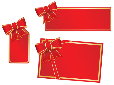 Christmas bows and gift cards.  Please check my portfolio for more christmas illustrations.