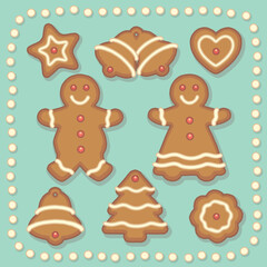 8 classic gingerbread cookies.