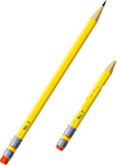 Vector illustration of pencils, new and used.