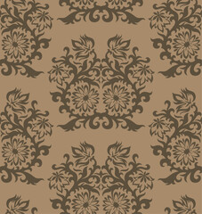 Seamless background from a floral ornament, Fashionable modern wallpaper or textile