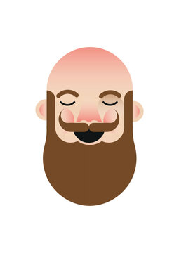 Uomo con la barba calvo