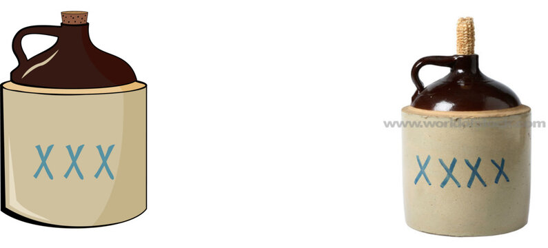 A Old moonshine jug with cork