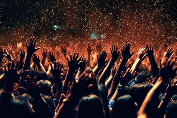 Fototapeta na wymiar stock photo of people hands on concert photography Generative AI