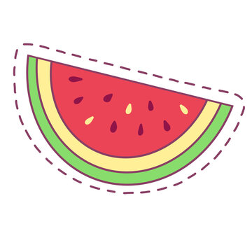 slice of watermelon art illustration