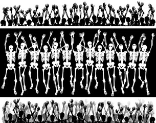 Groups of editable vector skeletons with each skeleton as a separate object