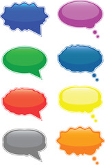 Glossy speech and thought bubbles