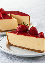 Creamy Delight: New York Cheesecake - Delicia Cremosa: Cheesecake de Nueva York (generated with AI)