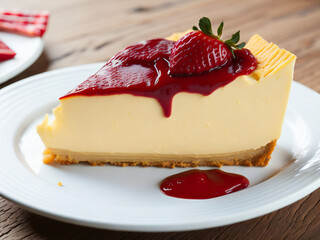 Creamy Delight: New York Cheesecake - Delicia Cremosa: Cheesecake de Nueva York (generated with AI)