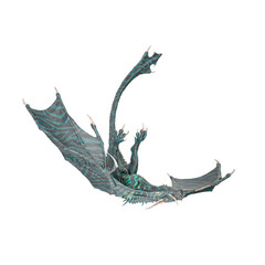 Naklejka premium dragon is flying and looping down