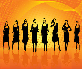 Obraz na płótnie Canvas Fashion girls artistic vector silhouettes