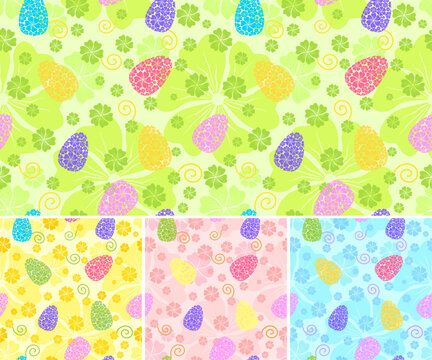 seamless easter background / 4 colors variants / vector  Simple use!