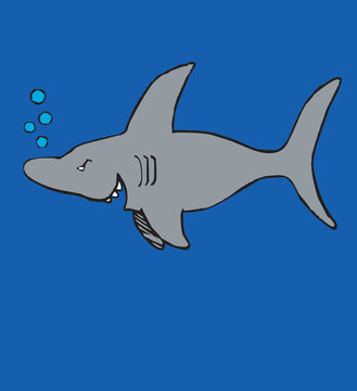 Illustration of an toonimal shark - Vector