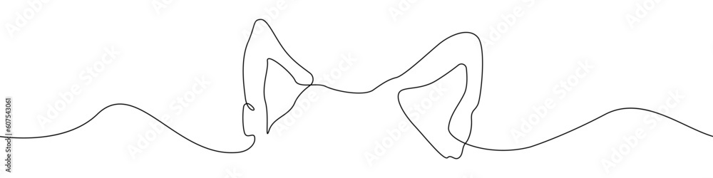 Poster dog ears icon line continuous drawing vector. one line dog ears icon vector background. dog ears ico