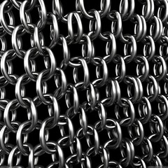 Contour silver chain link fence background. 