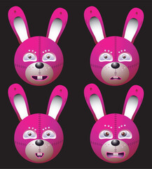 vector illustration for a robot rabbit with emotion and expression