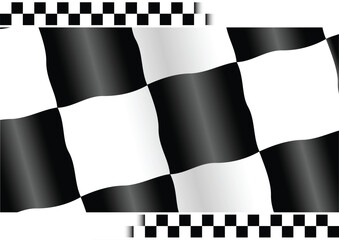 Checkered flag with white copy space at top and bottom
