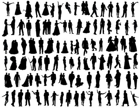 Big vector collection of hundred different people.