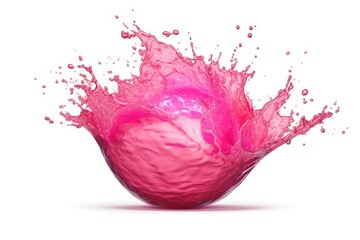 stock photo of pink water liquid splash in sphere photography Generative AI