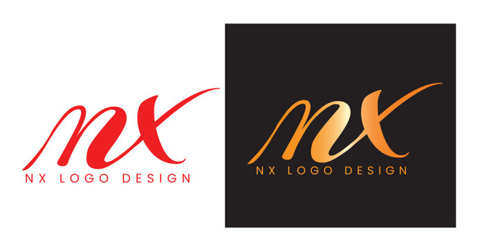 nx logo design or letter nx logo vector 