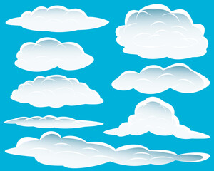 Set of different shape of clouds for design usage