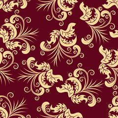 Floral seamless background for yours design use. For easy making seamless pattern just drag all group into swatches bar, and use it for filling any contours.