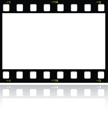 Filmstrip background with reflection