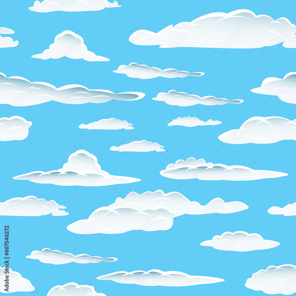 Poster seamless fluffy cloudy background for design use